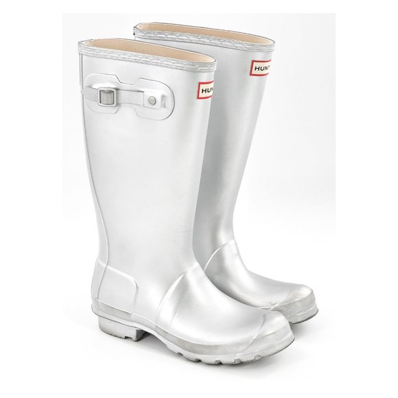 Hunter Other - HUNTER Original Kids Metal Silver Tall Rain Boots